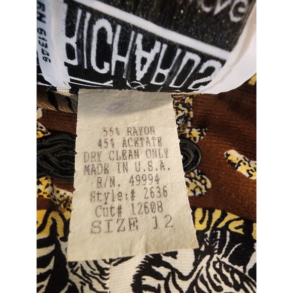 R&M Richards Women’s African Safari Top Size 12 Zebra Lion - Picture 5 of 6